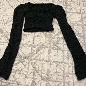 black knit crop top